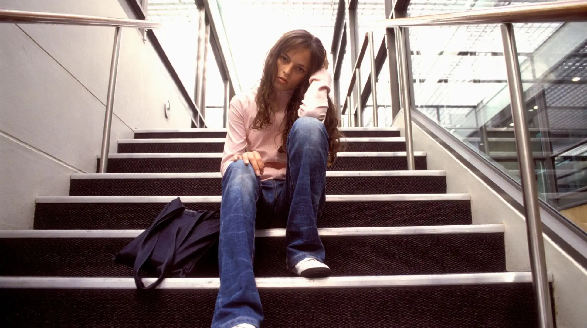 school-girl-depression-image School going girl with depression problem image